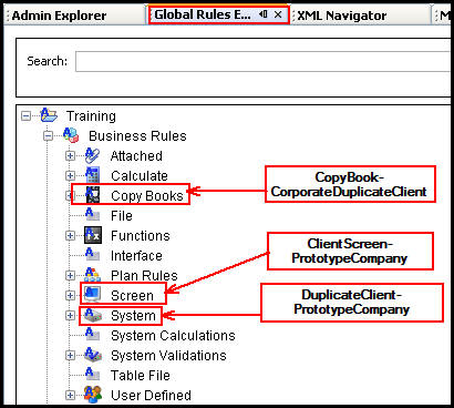DuplicateClient rules in Global Explorer
