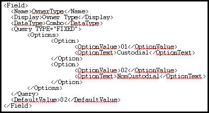 Field Option XML Example