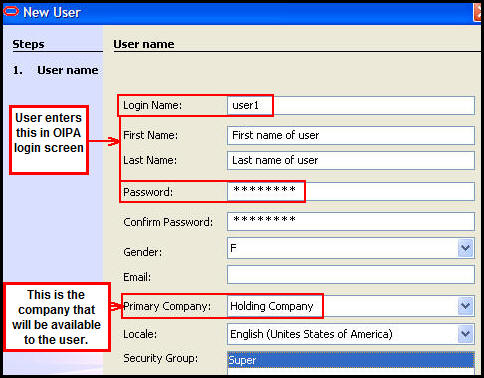 User file with login information highlighted
