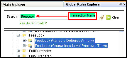 Global search results for transaction