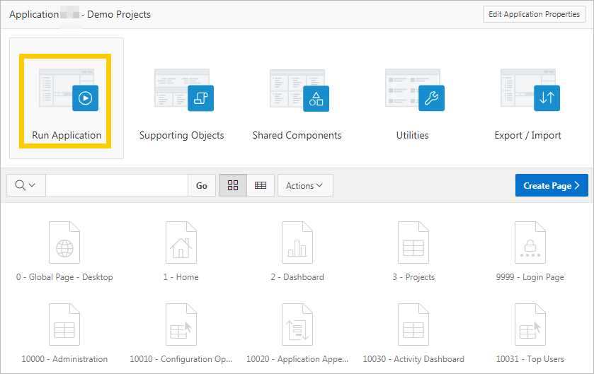 アプリケーションの実行 アプリケーションの実行