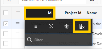 runtime_column_heading_menu_hide_milestones.pngの説明が続きます runtime_column_heading_menu_hide_milestones.pngの説明が続きます