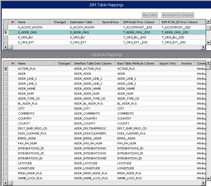 Viewing Interface Column Mappings to Base Tables: This image is described in the surrounding text.