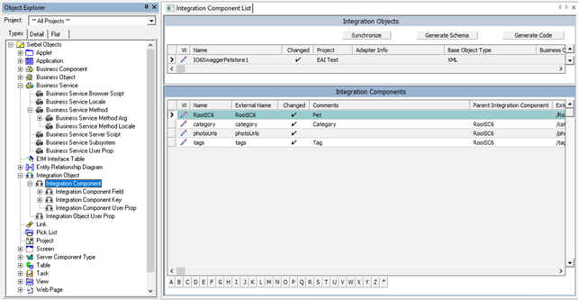 The surrounding text describes the integration components listed in the Integration Objects pane.