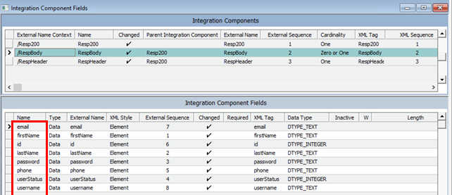 The surrounding text describes the integration component fields.