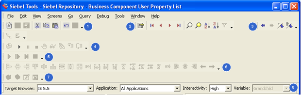 Toolbars You Can Use in Siebel Tools