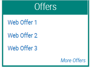 Infolet displaying a list of records from a business component: a list of offers: This image is described in the surrounding text