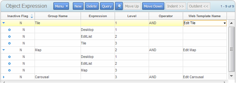Object list configuration