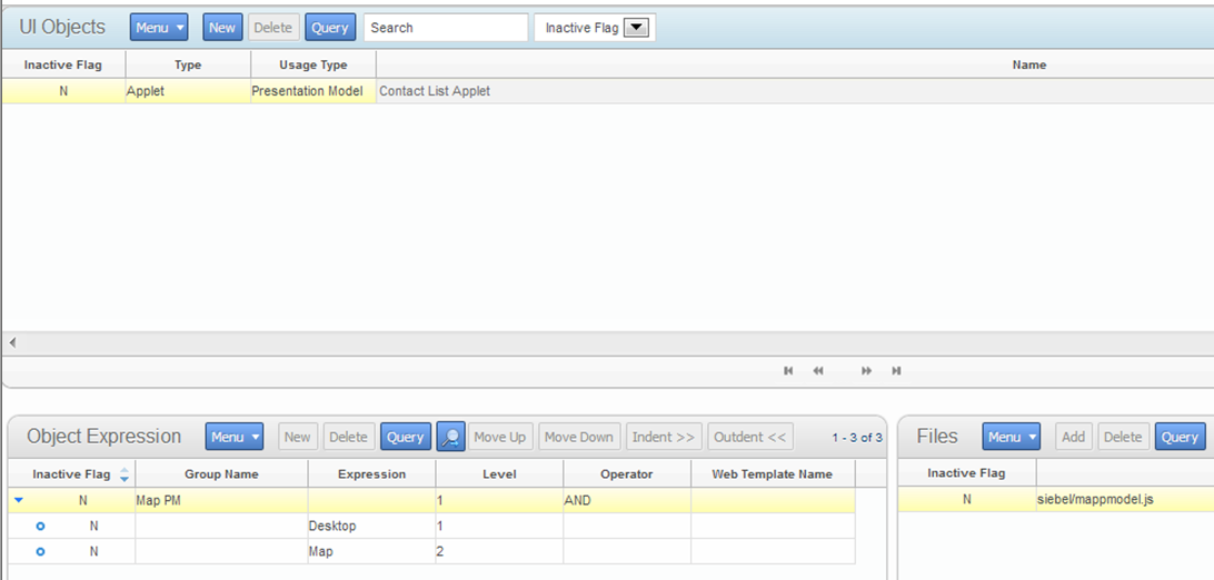 Manifest Administration screen