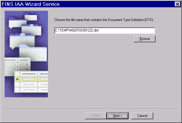 FINS IAA Wizard Service Dialog Box. This image is described in surrounding text.