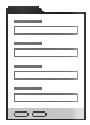 Generic Layout of the Applet Form 1 Column Light (Base/Edit/New) Template. In this image of a template, there is a tab at the beginning of the image. There is one column with label and field pairs. Placeholders for buttons appear at the end of the image.
