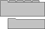 Generic Layout of the ViewAdmin1 (Grandchild Indented) Template. This image contains two applets. At the start of the image, the first applet has tabs at the beginning. A second applet which is indented appears after the first applet.