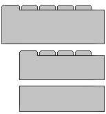 This image displays three applets. At the beginning of the image, the first applet has tabs at the beginning . An indented grandchild applet with tabs follows the first applet. A third indented grandchild applet (with no tabs) follows the second applet.
