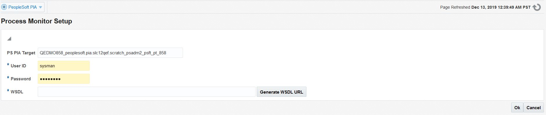 Process Monitor Setup page
