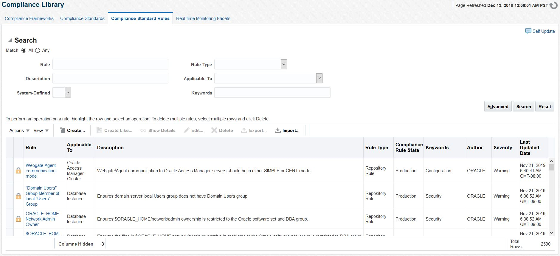 Compliance Standards Rules