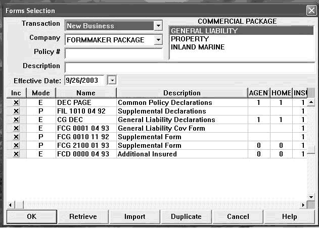 Image represetns form selection dialog.