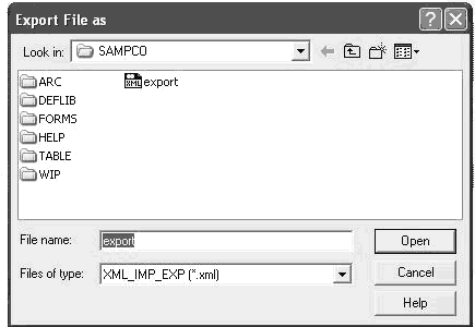 Image represetns exporting file dialog.