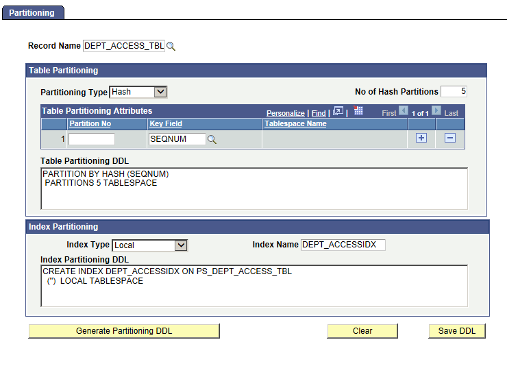 Partitioning page