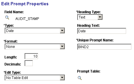Edit Prompt Properties page