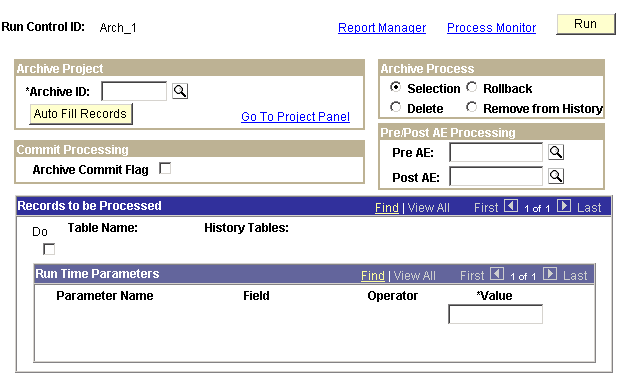 Archive Data page