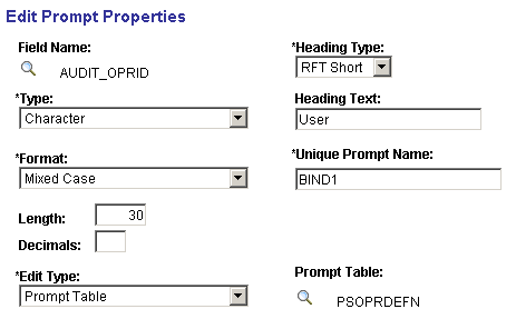 Edit Prompt Properties page
