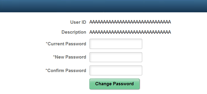 Change Password page: Preview rendering