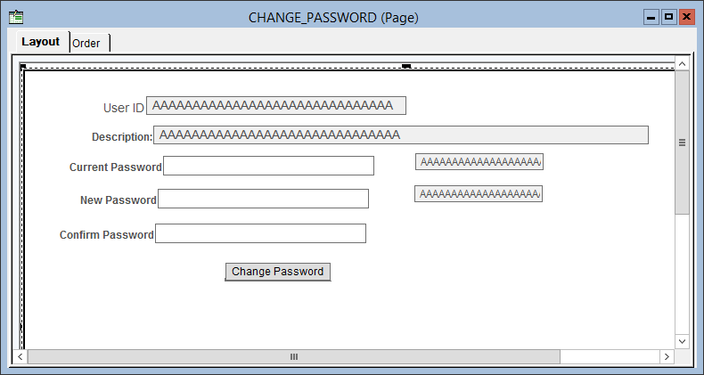 CHANGE_PASSWORD page definition