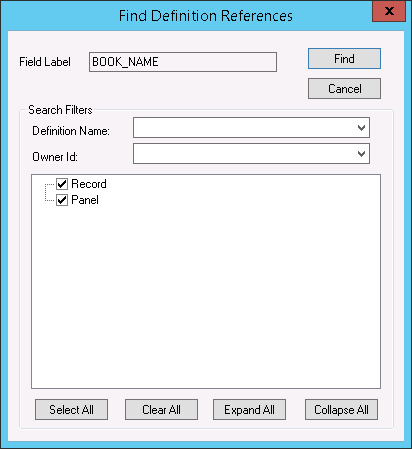 Find Definition References for Field Labels