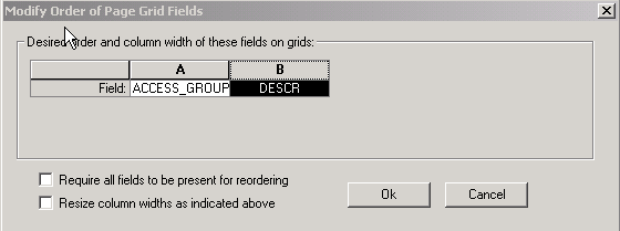 Modify Order of Page Grid Fields dialog box