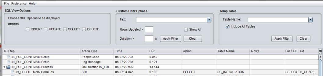 Filter Option in Log Analyzer