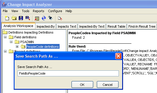 Save Search Path As dialog