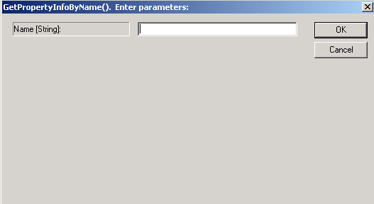 Enter parameters: dialog box