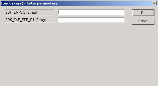 Enter parameters: dialog box