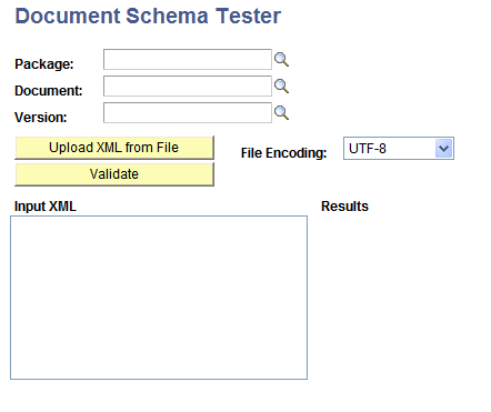 Document Schema Tester page