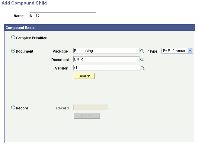 Add Compound Child page