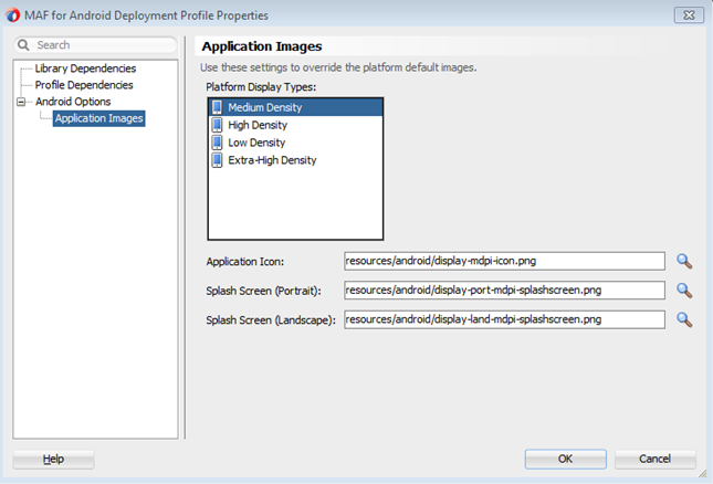 Deployment Profile Properties dialog box