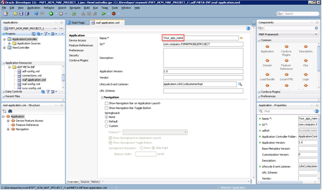Naming a maf application