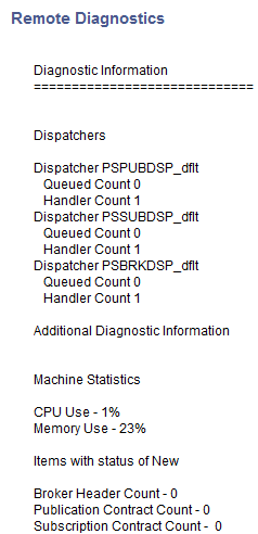 Remote Diagnostics page