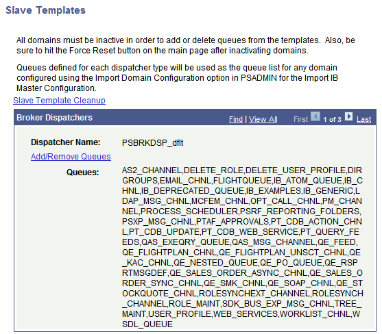 Slave Templates page