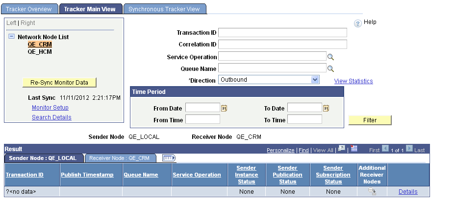 Transactional Tracker - Tracker Main View page