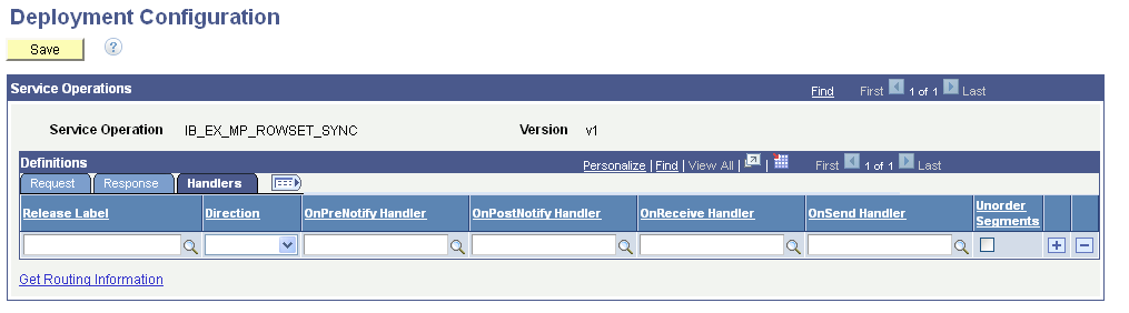 Deployment Configuration - Handlers tab