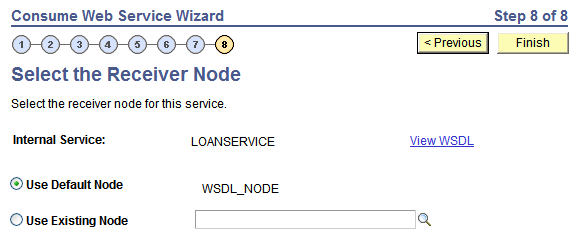 Select the Receiver Node page