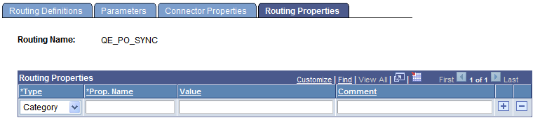 Routing Properties page
