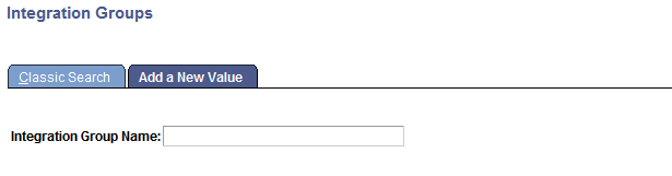 Integration Groups - Add a New Value page