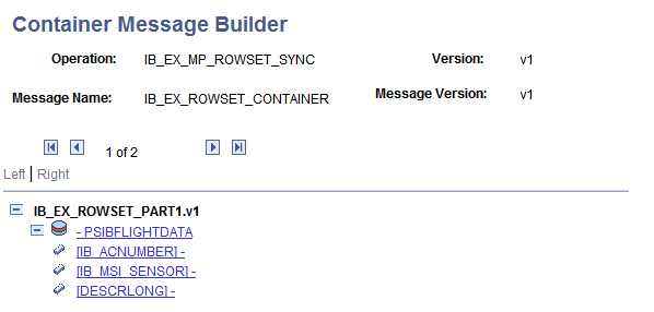 Container Message Builder page
