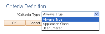 Criteria Definition page