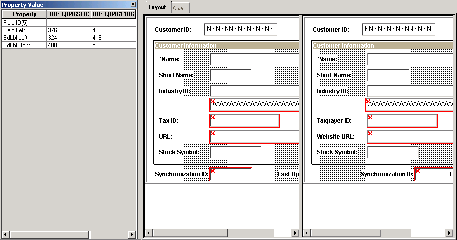 Page definition Diff / Merge interface