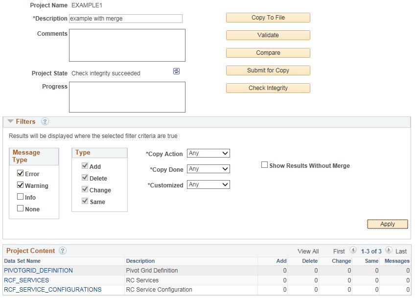 Check Database Integrity results