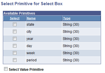 Select Primitive for Select Box page