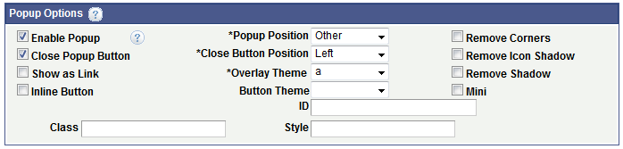 Popup Options section (All properties)